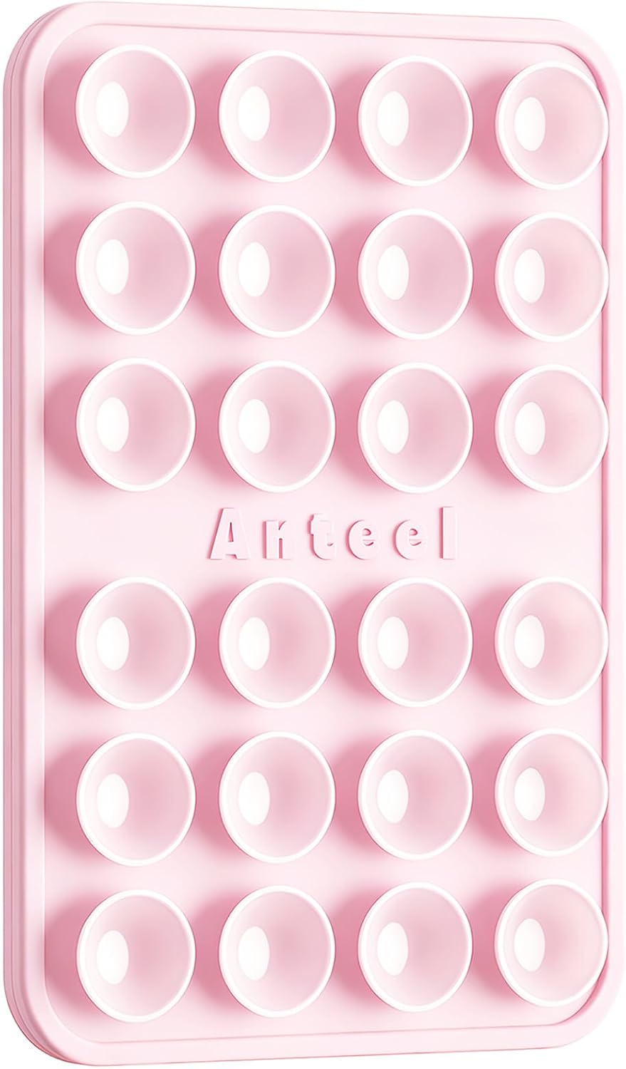 Anteel Classic - Silicone Suction Phone Case Adhesive Mount - Enhanced Suction Power and Upgraded Thickened Sticky Phone Grip, Durable, Hands-Free Sticky Phone Holder, 2.28"x3.46" (Light Pink)