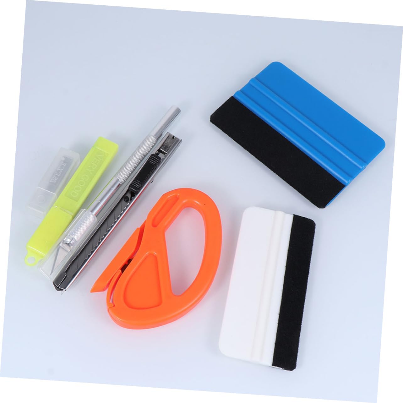 2Sets Professional Auto Window Tint Tool Squeegee Cutter Wrapping Scraper for Car Pasting Film Application Portable Convenient Window Sticker Installation