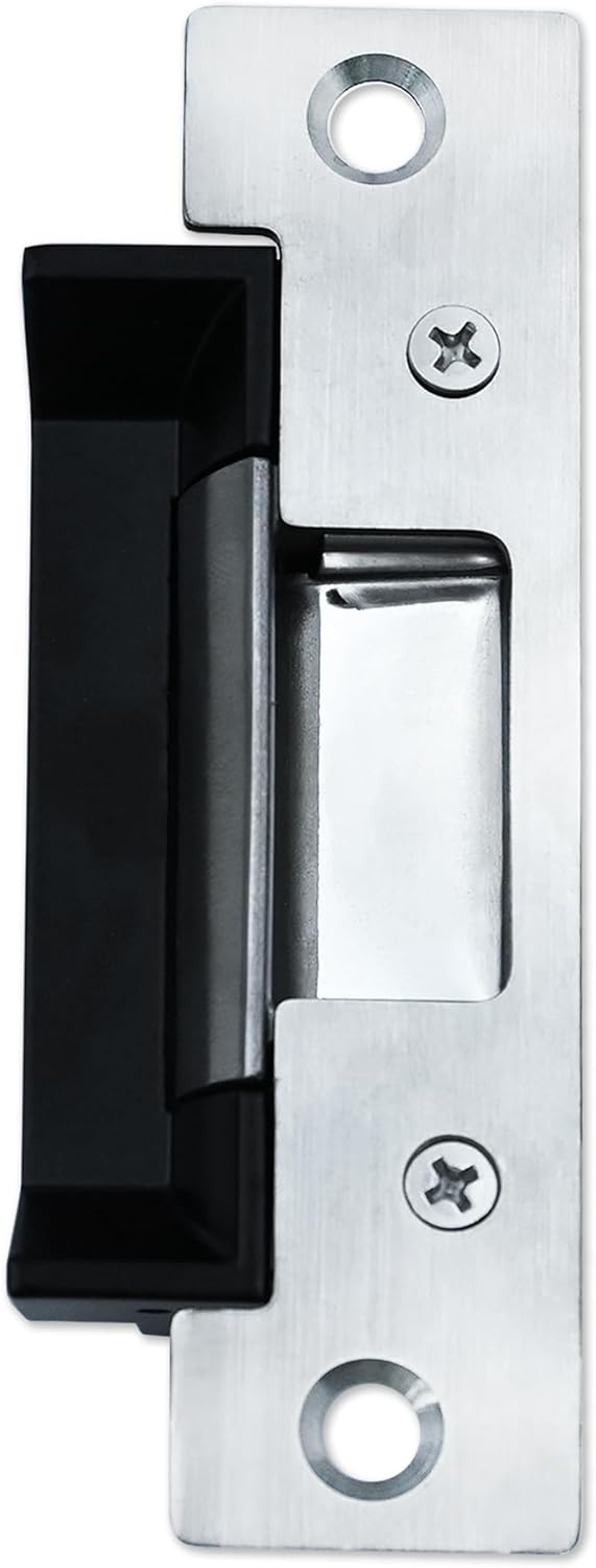 5000C-12/24D-630 Series Electric Strike Suitable for Latchbolt Locks, Compatible with HES 5000C Electric Strike, Dual Voltage 12/24 VDC/VAC, Satin Stainless Steel, Includes the 501 and 501A Faceplates