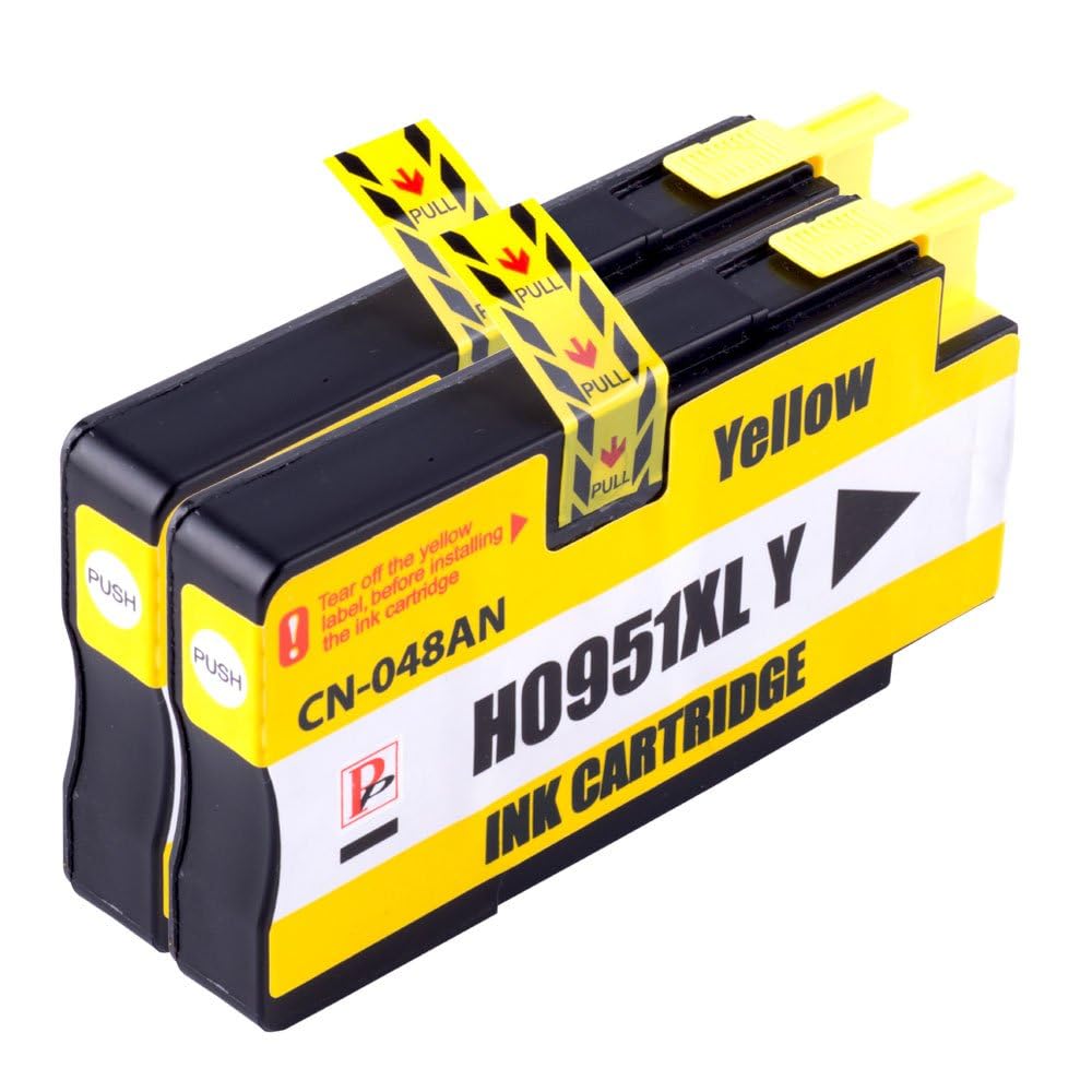 – 2 Yellow Compatible Ink Cartridge Replace 951XLY for HP Officejet Pro 8100 8600 8600+ 251dw 276dw Printers