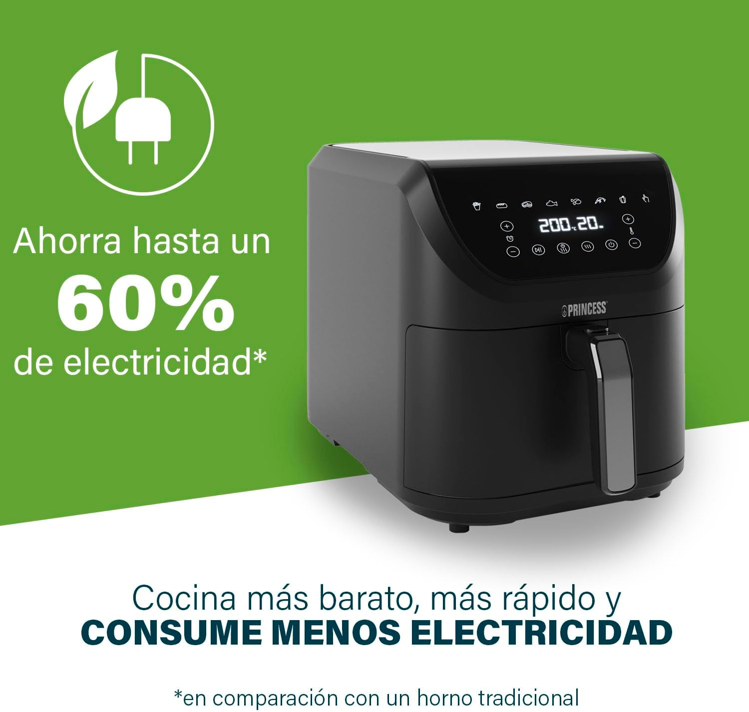 Freidora sin aceite Princess SlimFry con temperatura ajustable y temporizador por 50,33€ ¡¡16% de descuento!!