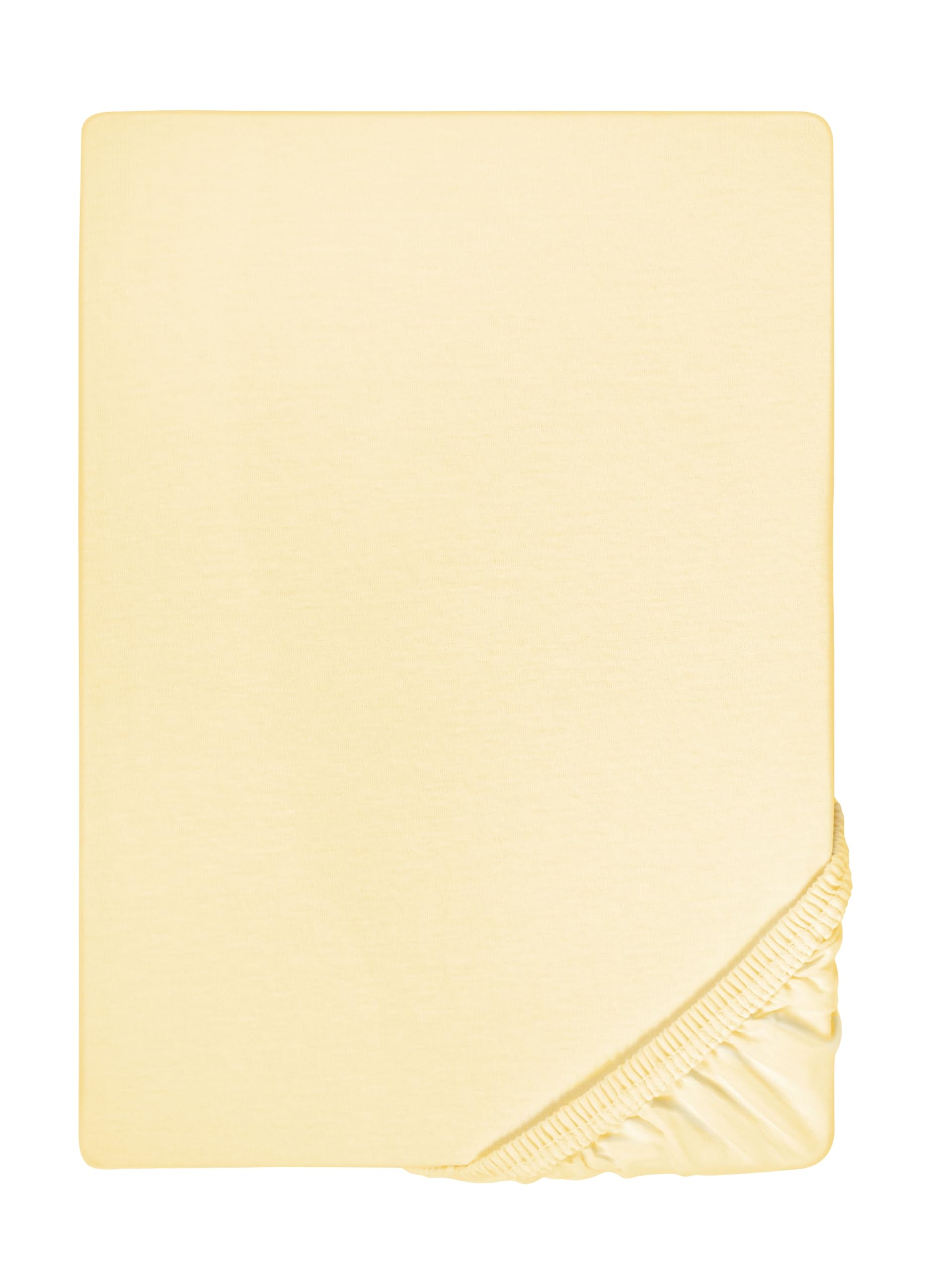 Feinjersey Spannbetttuch für Matratzen bis 22 cm, Gelb, 140–160 x 200 cm – biberna