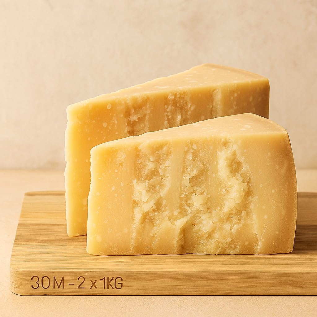 FATTORIA EMILIANA | Formato Convenienza | 30 Mesi Parmigiano Reggiano DOP – Senza Lattosio – Formaggio Italiano Artigianale – Confezionato Sottovuoto (2kG (2 Punte per Pacco), 30 MESI)