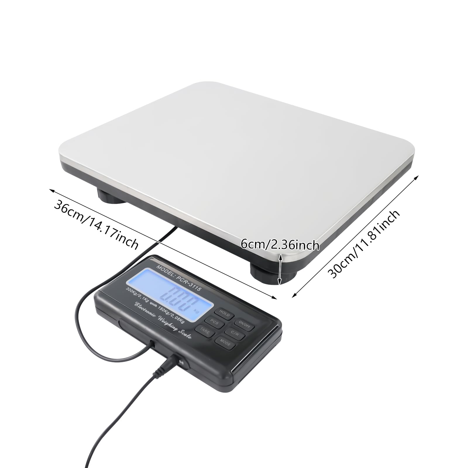 600LBS Pet Vet Scale Cat Dog Weigh Postal Shipping Scale Digital Large Platform, Heavy Duty Digital Industry Shipping Postal Platform Scale Weight 300kg