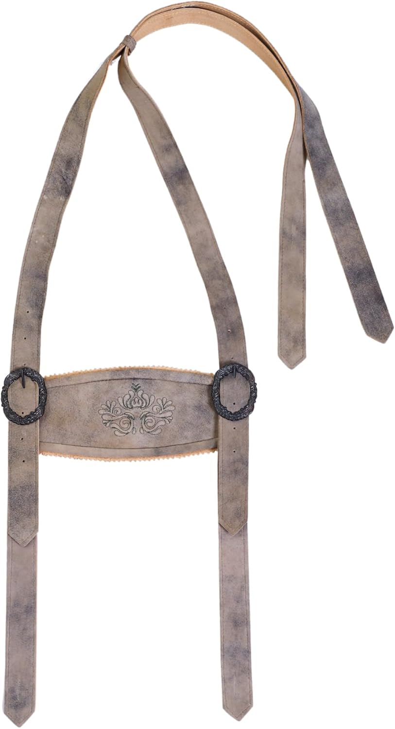 Bavarian Suspenders for men | Authentic Lederhosen suspenders with buckles for Oktoberfest Costume