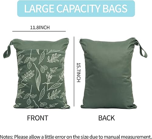 Miniatura 2 de 2 bolsas húmedas impermeables, reutilizables, para artículos húmedos y secos, con dos bolsillos con cremallera, para viajes, playa, piscina