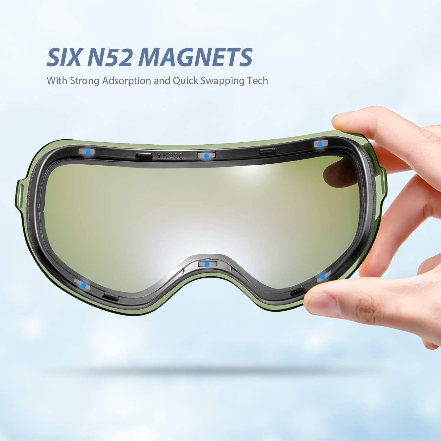 VANRORA X-Mag Ski Goggles Replacement Lens, Extra Snowboard Goggles Lens, Anti-Fog & 100% UV Protection