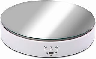AIGICO Motorized Rotating Stand, 7.67Inch Max Loading 22Lb Battery USB Use Display Turntable for Jewelry Cake 3D Curing Resin Prints Spinner Shelf (White)