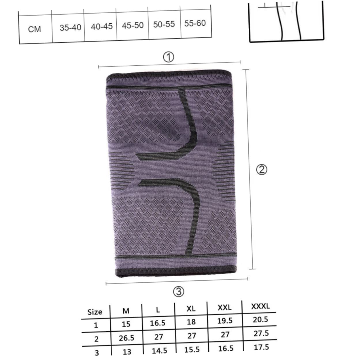 Holibanna 1Pair Silicone Knee Pad Elastic Knitted Breathable Support for Running Riding Cycling Grey Xxl Enhanced Comfort Protection for Sports