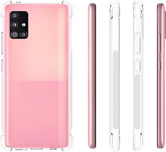 USTIYA Case for Samsung Galaxy A51 5G Clear TPU Four Corners Protective Cover Transparent Soft funda