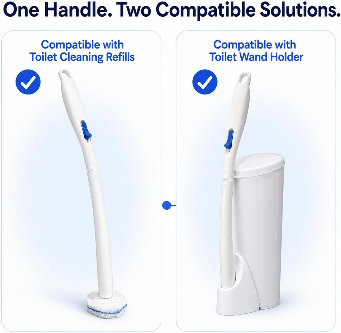 Toilet Wand Handle Only(No Caddy), Disposable Brush Kit Handle, Toilet Bowl Cleaner Wand image 4