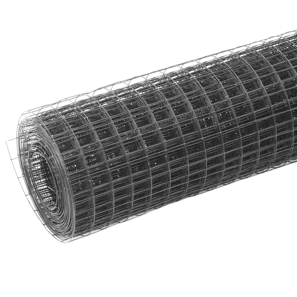 Brokky Alambrada de gallinero Acero Revestimiento Malla gallinera Metalica Valla Metalica Exterior PVC Gris 25x1 m