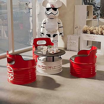 Amazon.co.jp: バーテーブルセット ドラム缶テーブル＆チェア5点