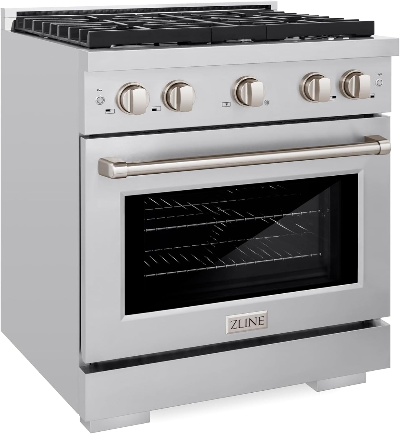 ZLINE 30 in. 4.2 cu. ft. Paramount Dual Fuel Range with Gas Cooktop and Electric Convection Oven in Stainless Steel with 4 Brass Burners (SDR-BR-30)