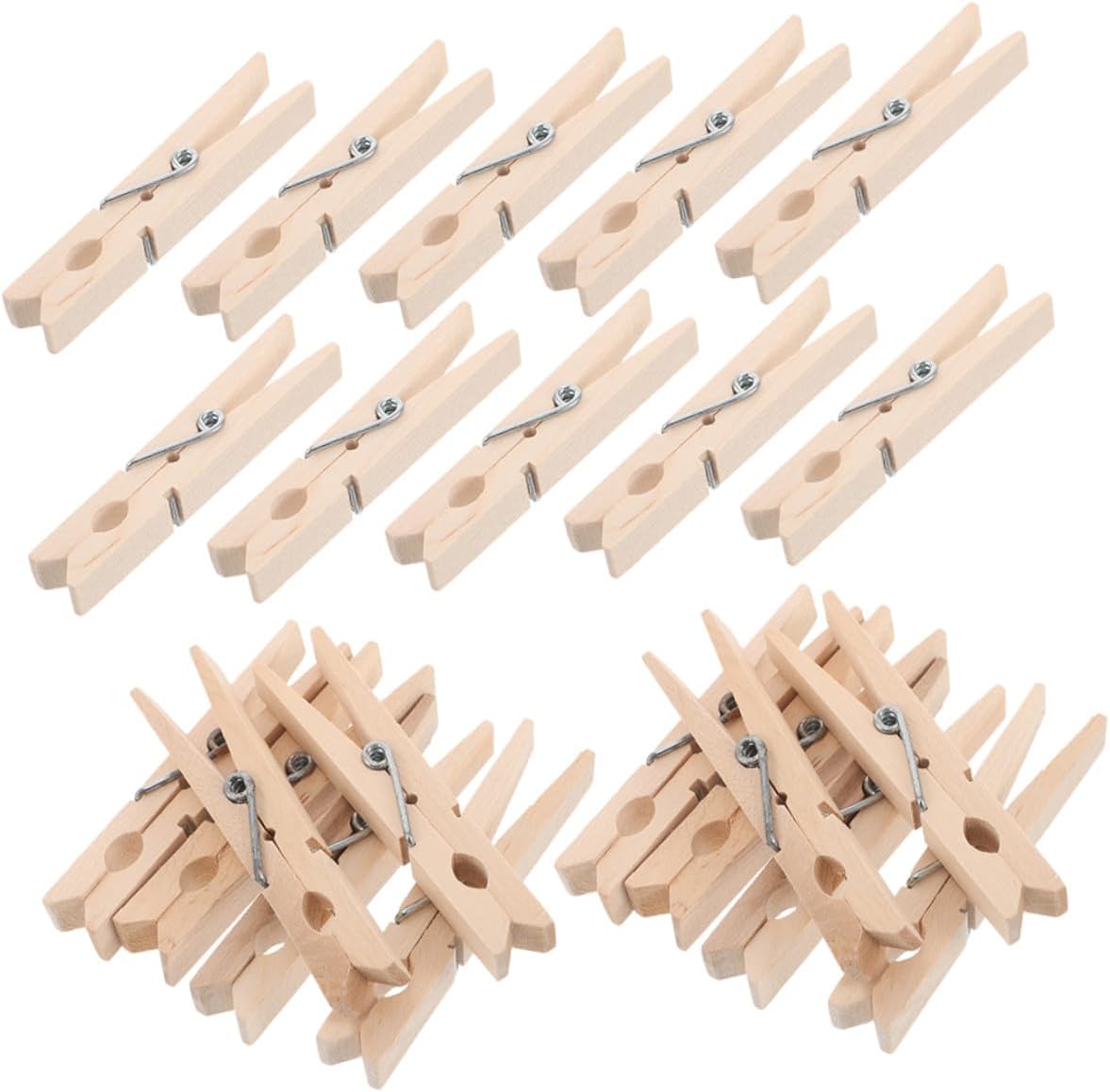 Homoyoyo Multi-Function Wooden Clothespins 150pcs Unpainted Windproof Laundry Clips Small Clothes Pegs for Hanging Socks Towels Photos and Crafts