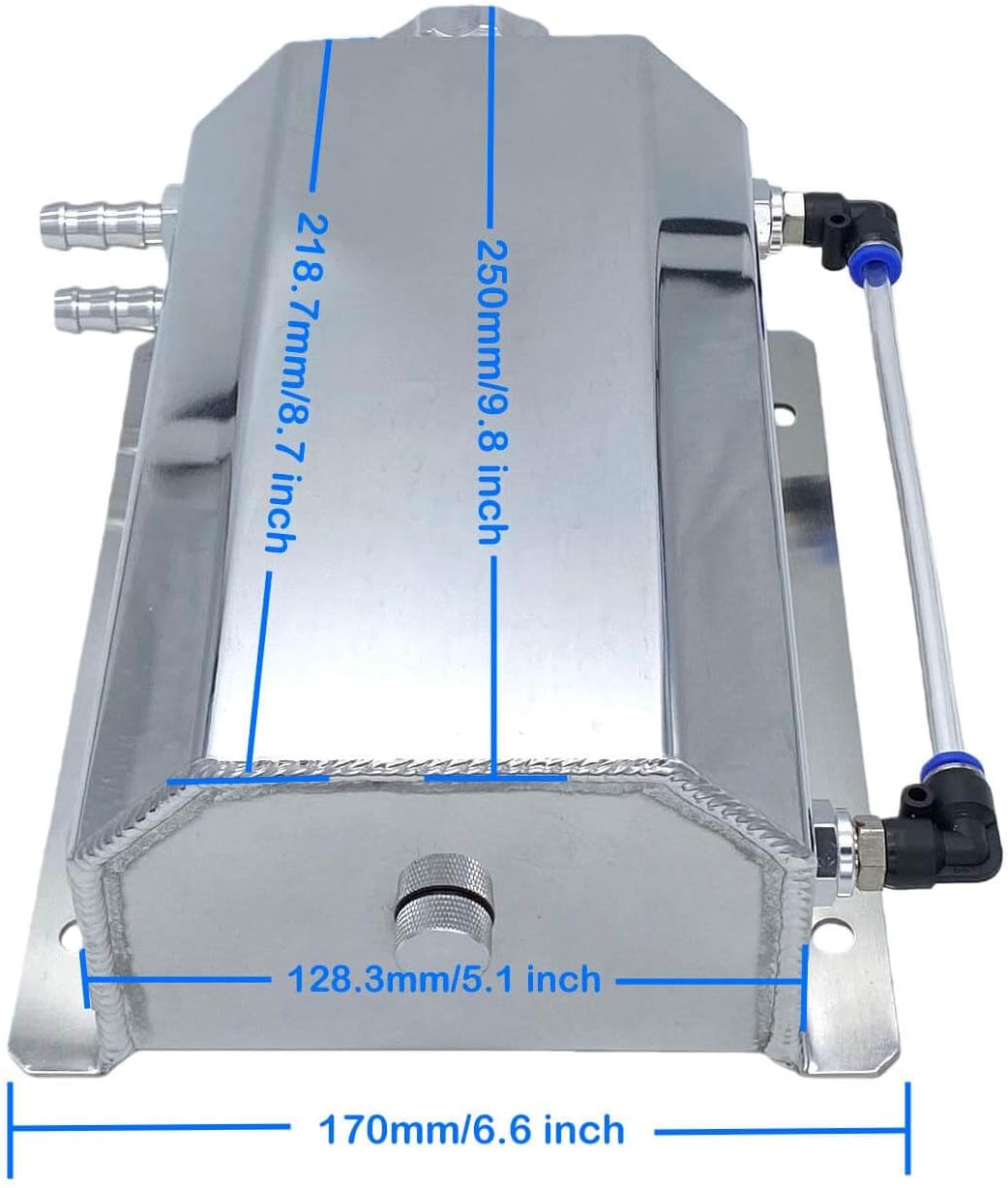 2L Universal Aluminum Radiator Coolant Overflow Expansion Tank Recovery Water Tank Reservoir (chrome)