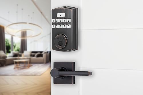 Miniatura 17 de BRINKS Cerraduras de puerta de seguridad, entrada sin llave de alta seguridad, cerradura electrónica inteligente con cerrojo, hasta 50 códigos