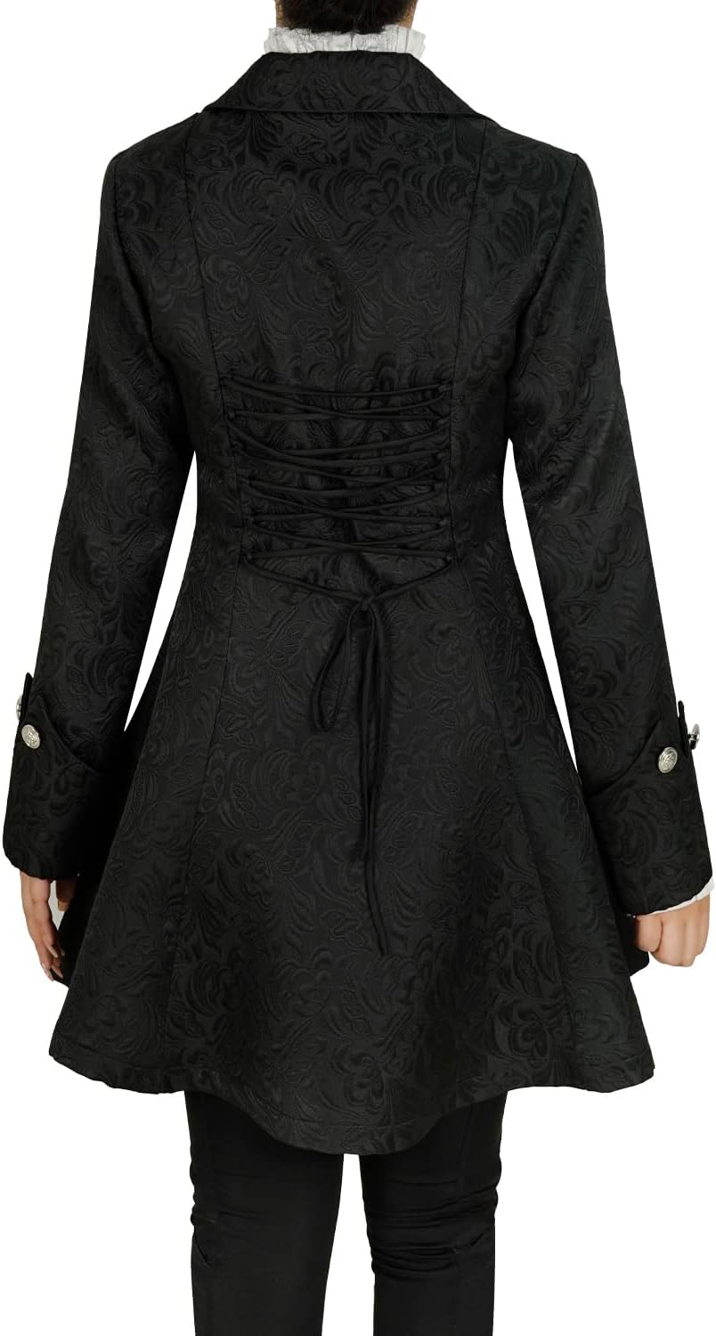 Rainday Women's Steampunk Pirate Jacket Medieval Gothic Tailcoat Victorian coat Costume - Image 4