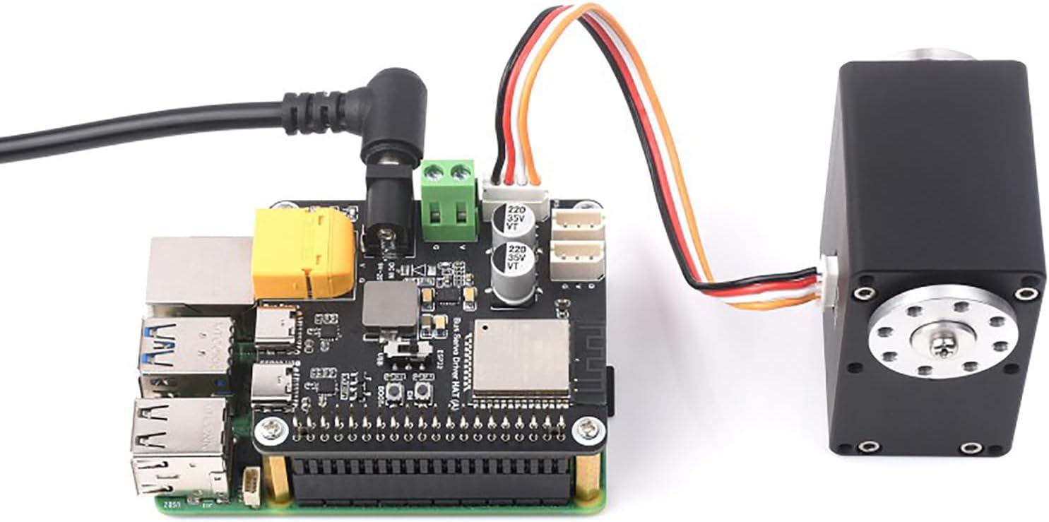 Serial Bus Servo Driver HAT for Raspberry Pi Integrates ESP32 and Servo Control Circuit UART USB-C Port Supports Wired and Wireless Communication Fits ST/RSBL Series Serial Bus Servos