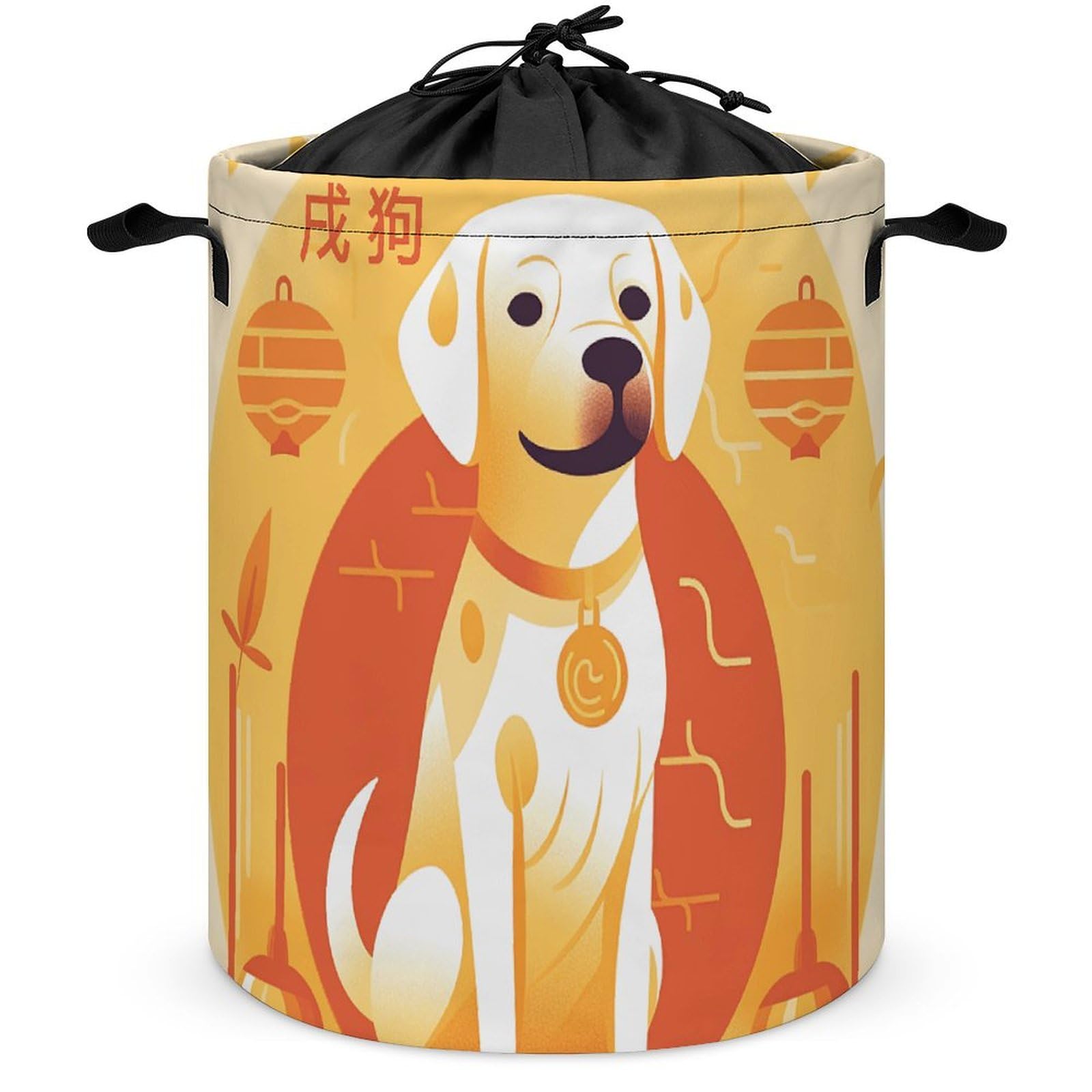 Panier à linge pliable grand format avec poignées et bac à linge chien assis étanche