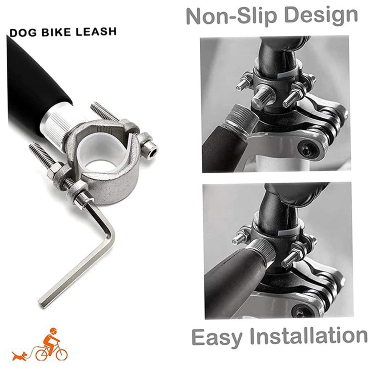 Toyvian Laisse de Vélo pour Chien Corde de Traction en Acier et Nylon pour Promenade et Exercice