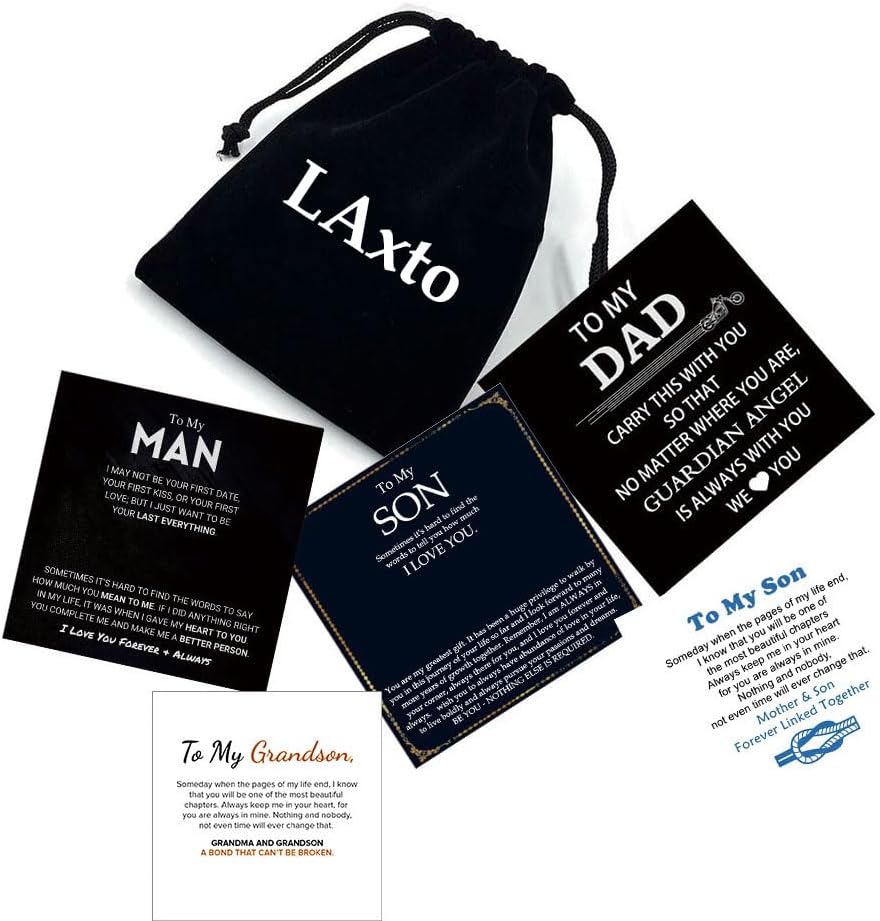 Personalized Mens Infinity Knot Leather Bracelet,To My Son Bracelet from Mom,Custom Fathers Day Bracelet for Dad Husband Grandpa Boyfriend,Optional Size 7.4"/8.2"/9"