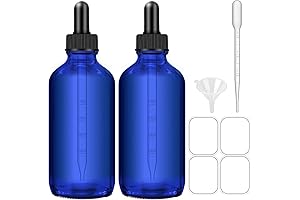 4oz Dropper Bottles - for Essential Oils with Funnel, Labels & Pipette