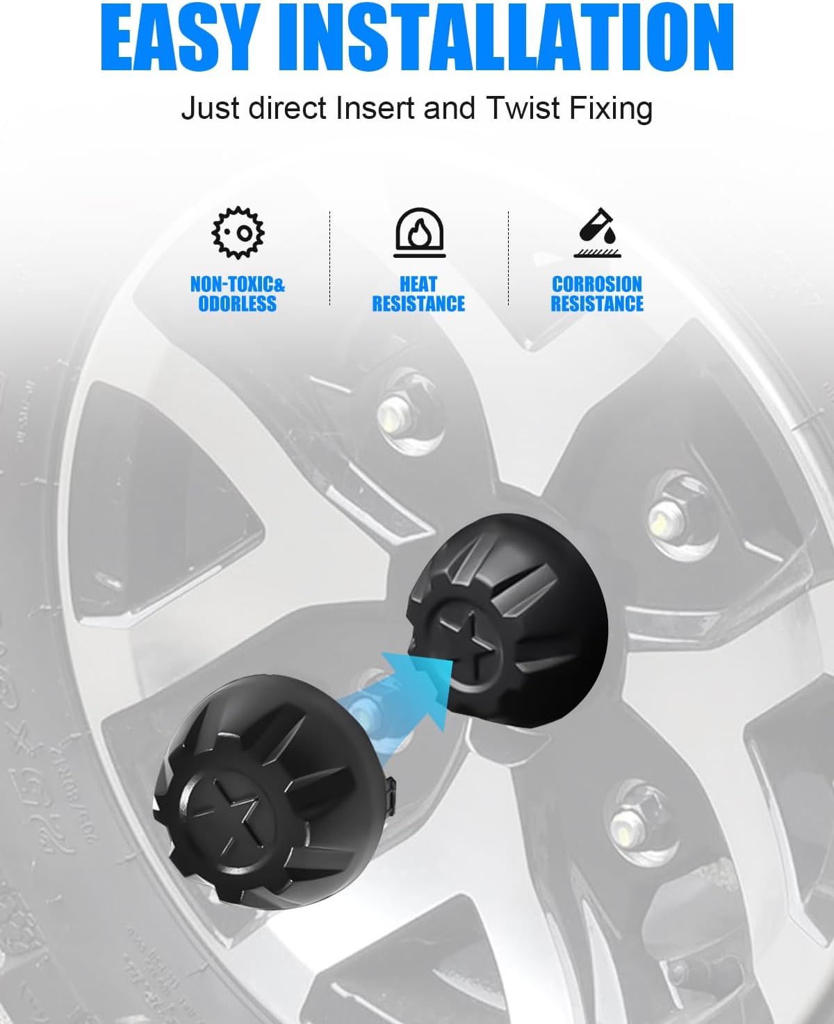 Wheel Hub Caps for Kawasaki Mule PRO-MX EPS LE SE 2019-2025 Accessories, Black Dust Tire Wheel Center Hub Cap Covers 4PCS Tire Rim Replace #11065-Y042