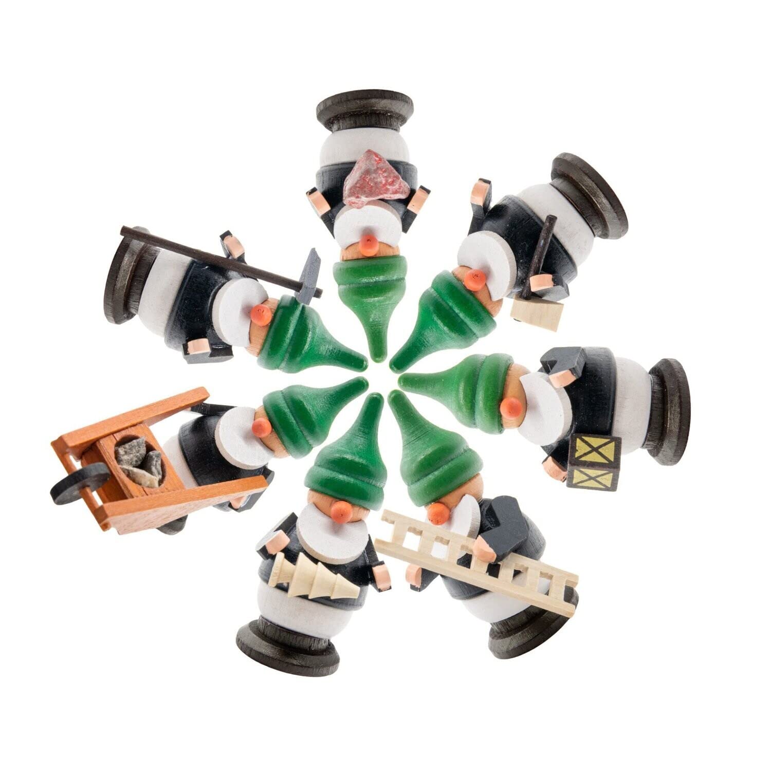 Ensemble complet de nains miniatures Rudolphs Schatzkiste, figurine de Noël