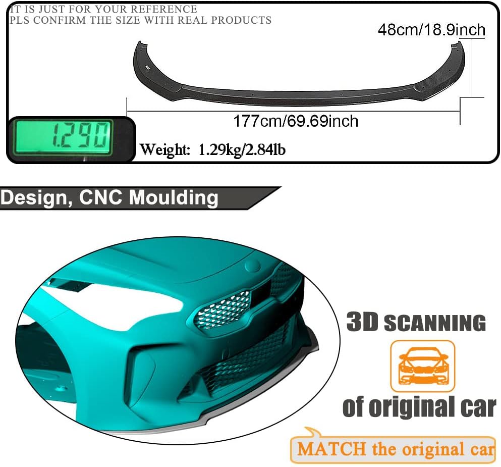 Carbon Fiber Front Bumper Lip for Kia Stinger 2018-2023 Chin Spoiler Splitter Protector Factory Outlet Air Dam