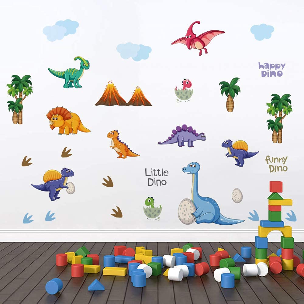 Runtoo tatuaż ścienny dinozaury, naklejka na ścianę do pokoju dziecięcego