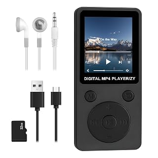 Lecteur MP3 32GB Portable HiFi sans Perte avec Écran LCD 1,8” et Slot MicroSD, Supporte Carte Mémoire 32GB, Baladeur Musique Multifonction pour Sport, Étudiants et Enfants, Noir - Amazon product rated Grade C