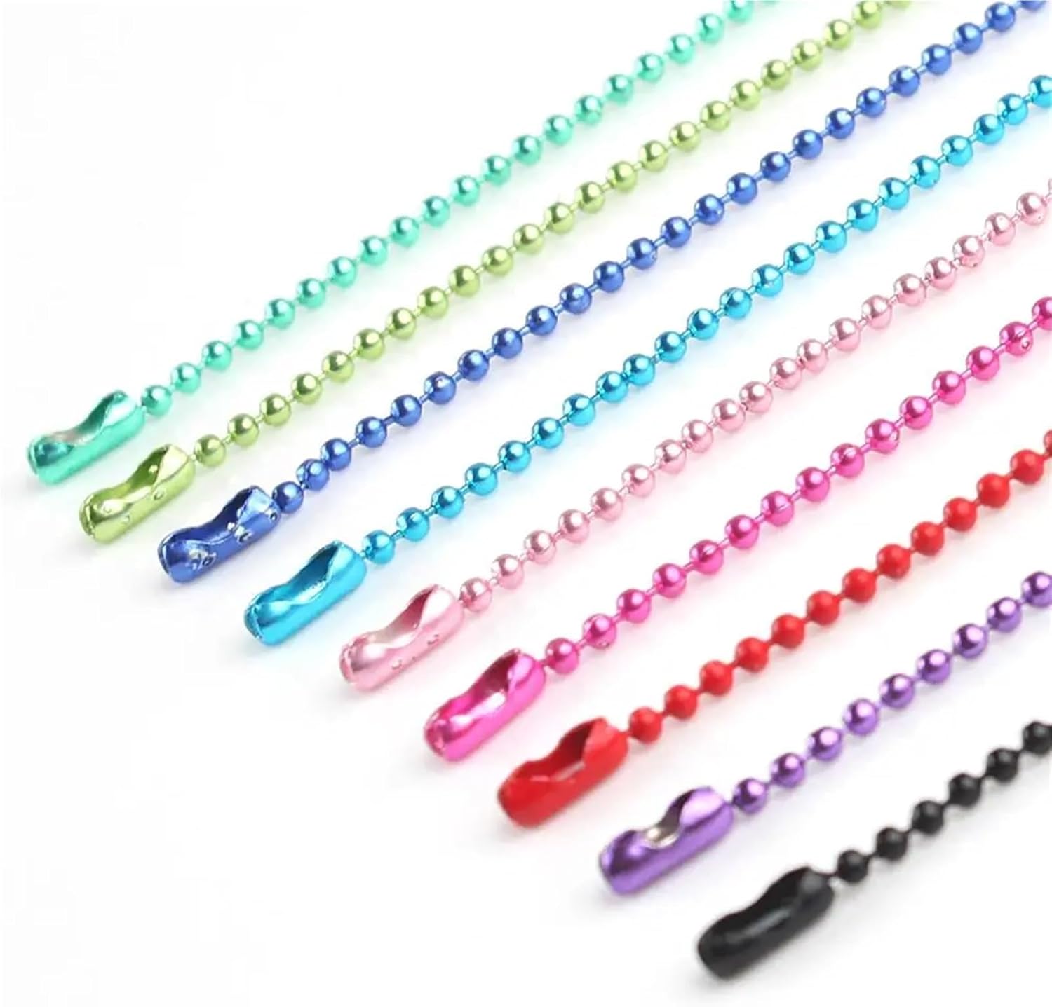 100pcs Metal Hanging Chains for DIY Necklace Jewelry Making Findings 1.5mm Beads Ball Chain Necklace with Connectors 68cm(Rose Gold)
