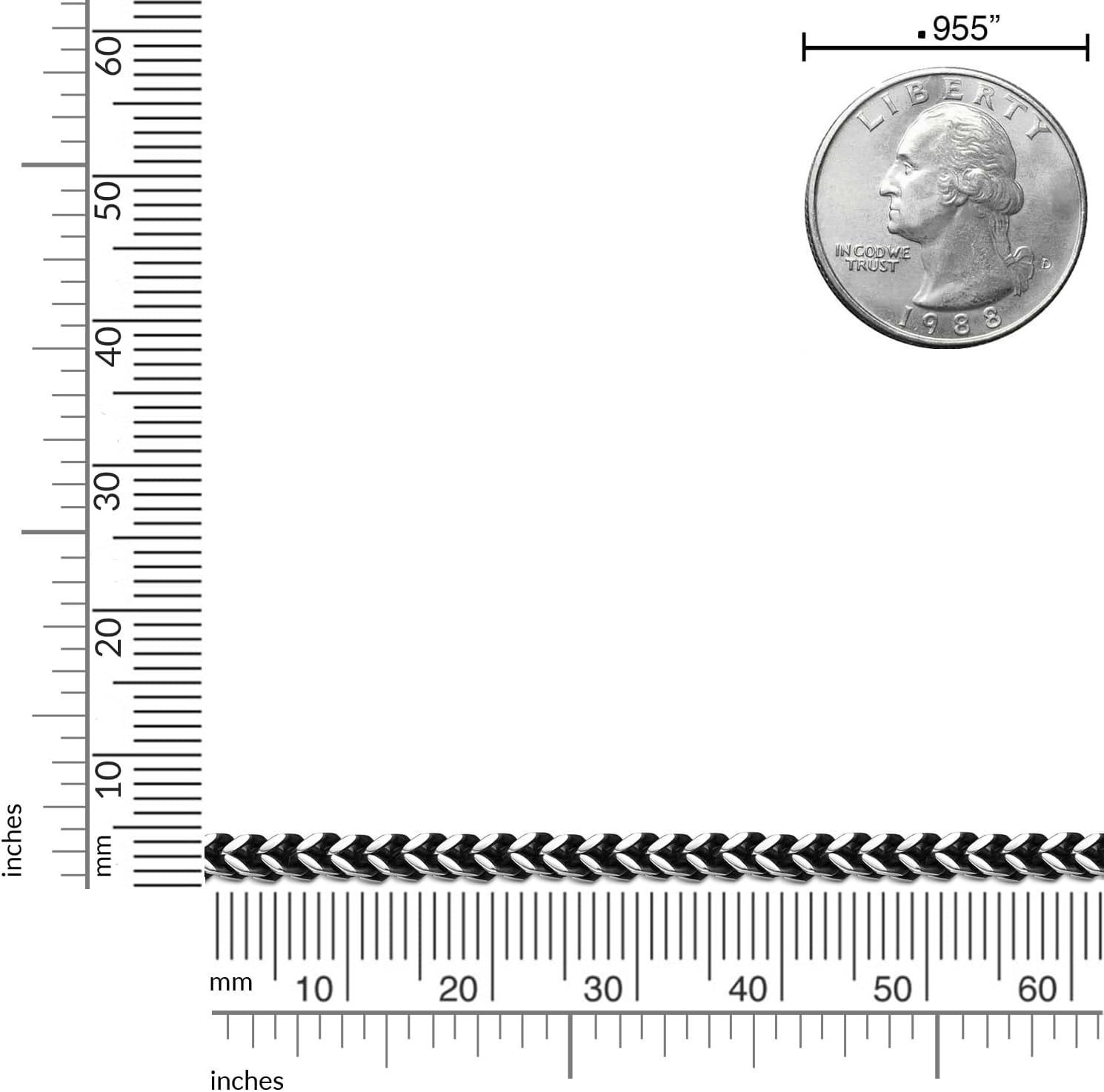 Metro Jewelry Stainless Steel with Black, Antique or Yellow Gold Ion Plated Thin Foxtail Chain Necklace for Men with Push Lock 4MM Wide 22 to 30 Inch Long - Image 5