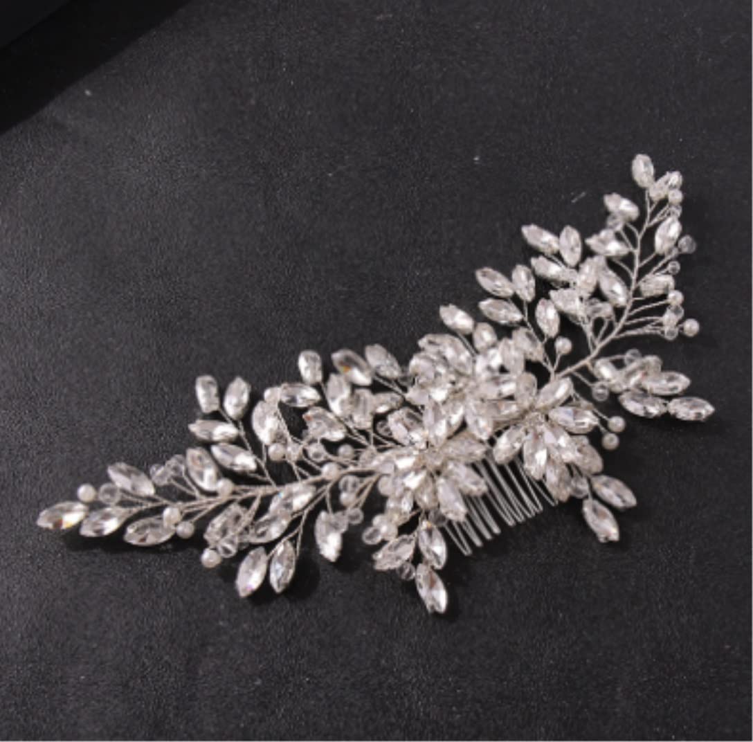 Grzebień do Włosów Wesele Boczne Grzebienie Do Włosów Rhinestone Klip Do Włosów Grzebień Rhinestone Prosty Grzebień Do Włosów Klip Ozdobne Grzebienie Do Włosów Grzebienie Boczne do Włosów na Bal