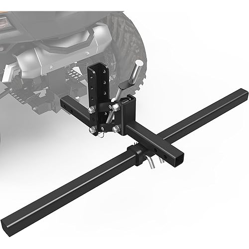 YINTATECH 50" ATV UTV Implement Lift, 1-Point Lift System with 2 Inch Receiver, Adjustable Height Manual Lift for Tow Behind Agricultural Attachments Like Disc Plows, Cultivators, Box Blades, Rakes