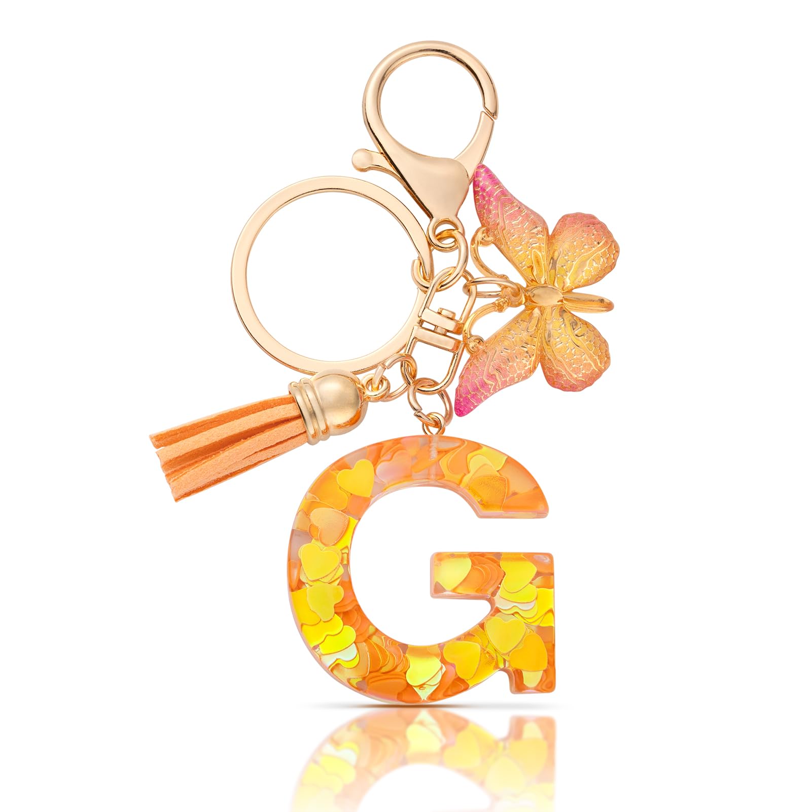 CHUQING Schlüsselanhänger Buchstabe Mädchen Schlüsselanhänger Schmetterling mit Anfangsbuchstabe für Frauen Damen
