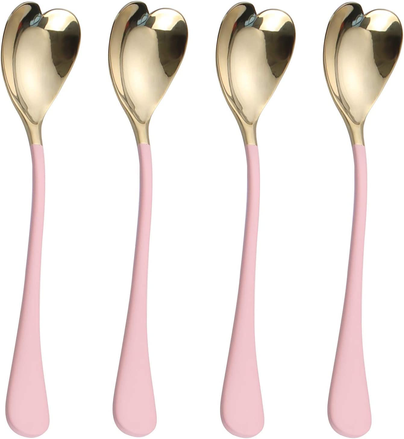 Set 10 Cucchiai Da Dessert In Acciaio Inox A Forma Di Cuore – Design Elegante Per Casa, Bar E Ristorante, 14,5 Cm - 2