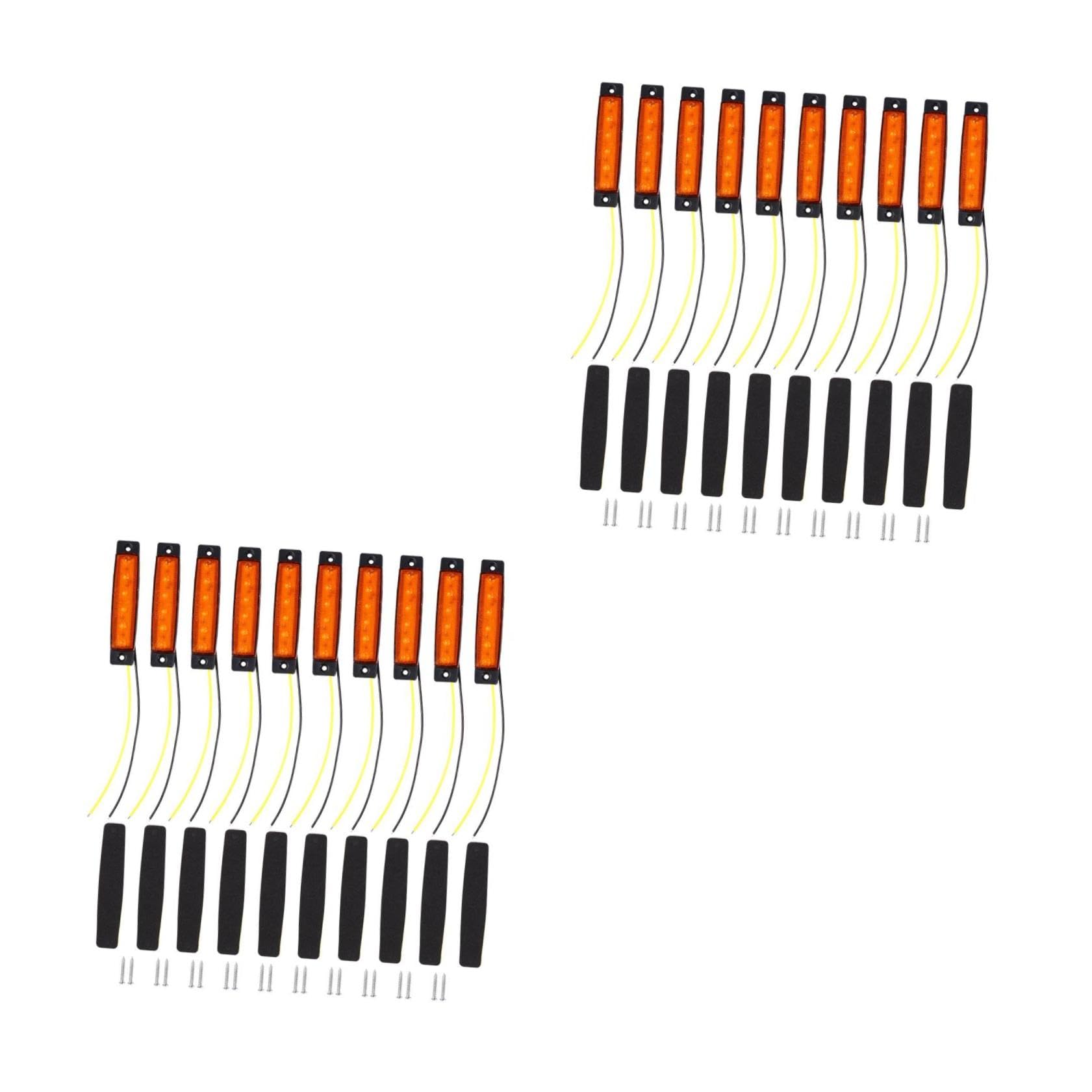 GLEAVI 20pezzi Luce Led Laterale Led Per Camion e Rimorchi Di Segnalazione e Freno Plastica Installazione Facile e Duratura Design Ultra Sottile Ottimo Per Uso Esterno