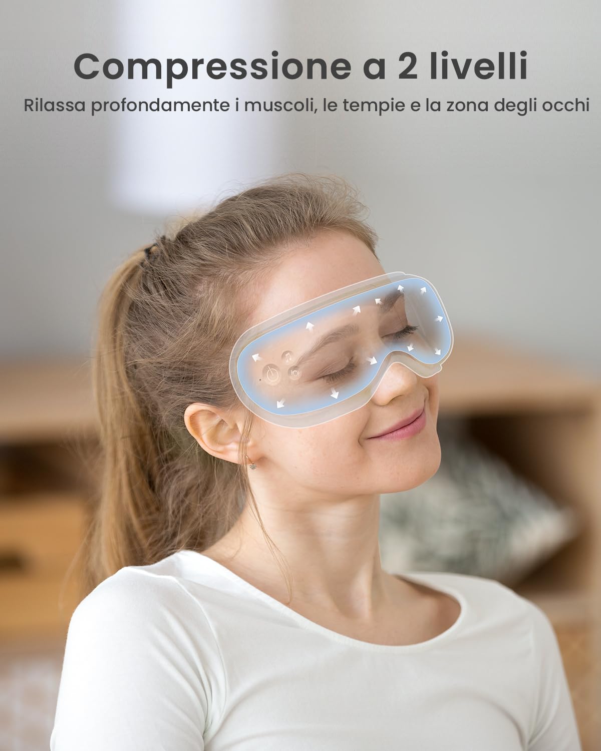 RENPHO Eyeris 1 - Massaggiatore per gli occhi con calore e telecomando, Maschera occhi con musica Bluetooth per l'emicrania, Relax e affaticamentoa, Regali per donne e uomini