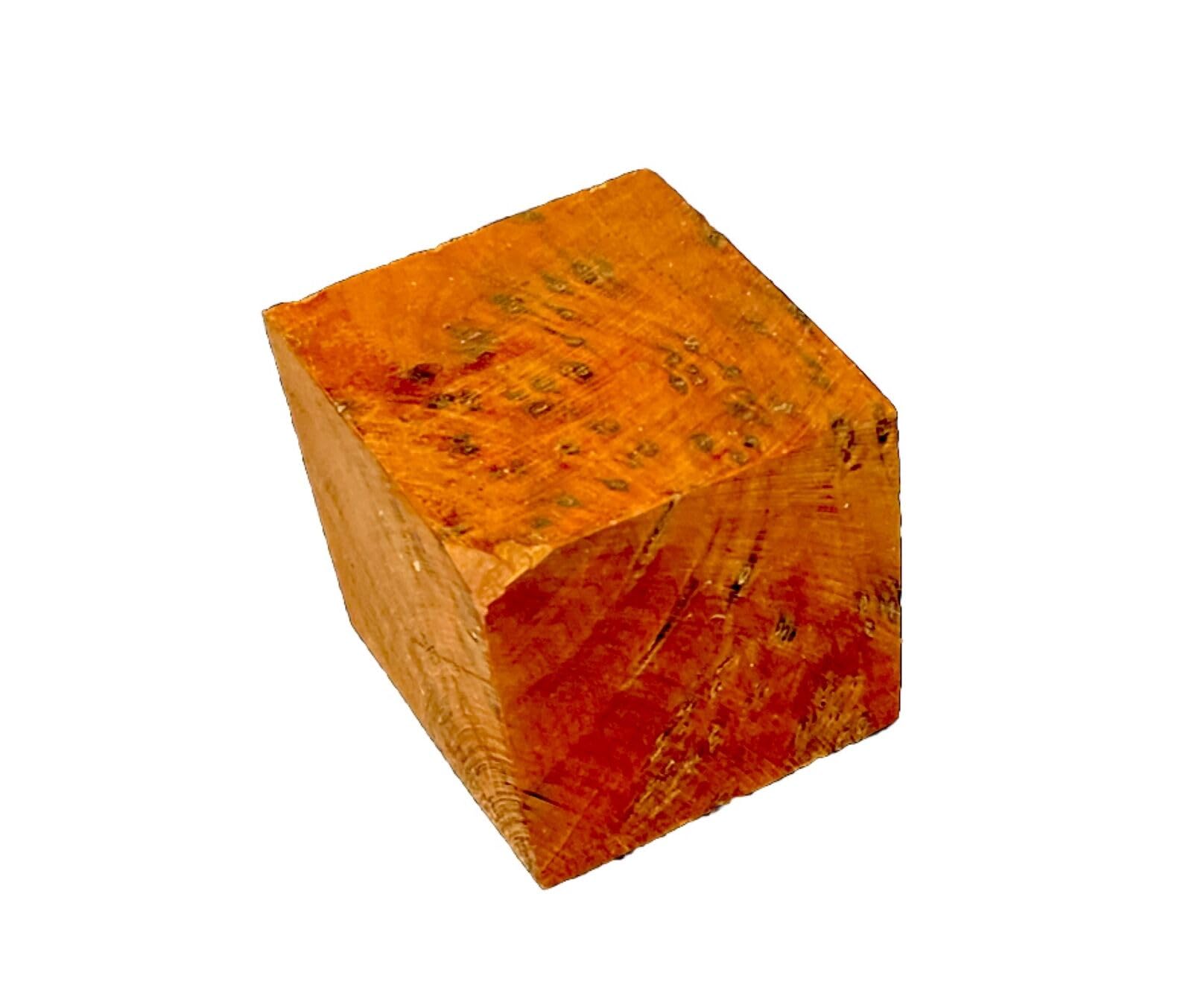 GlobalwoodsThuya Burl Wood Block 2"x2"x2" for Wedding Rings, Earrings, Miniature Woodturnings & More