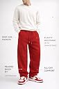 Rockwell Men’s Baggy Sweatpants | Cotton Terry Relaxed Fit Joggers for Men | Oversized Streetwear Track Pants | Casual Gym & Everyday Wear| 013 (in, Alpha, XL, Regular, RED) gallery image