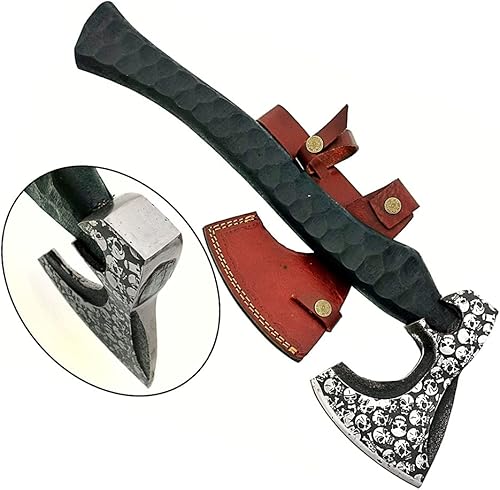 AX-7003 Regalo hecho a mano personalizado forjó hacha vikinga de acero de carbono con madera de rosa