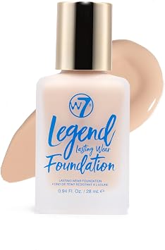W7 Legend Foundation - Creamy Liquid Foundation for Poreless, Semi-Matte Medium Coverage - 28ml Buff