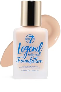 W7 Legend Foundation - Creamy Liquid Foundation for Poreless, Semi-Matte Medium Coverage - 28ml (Buff)