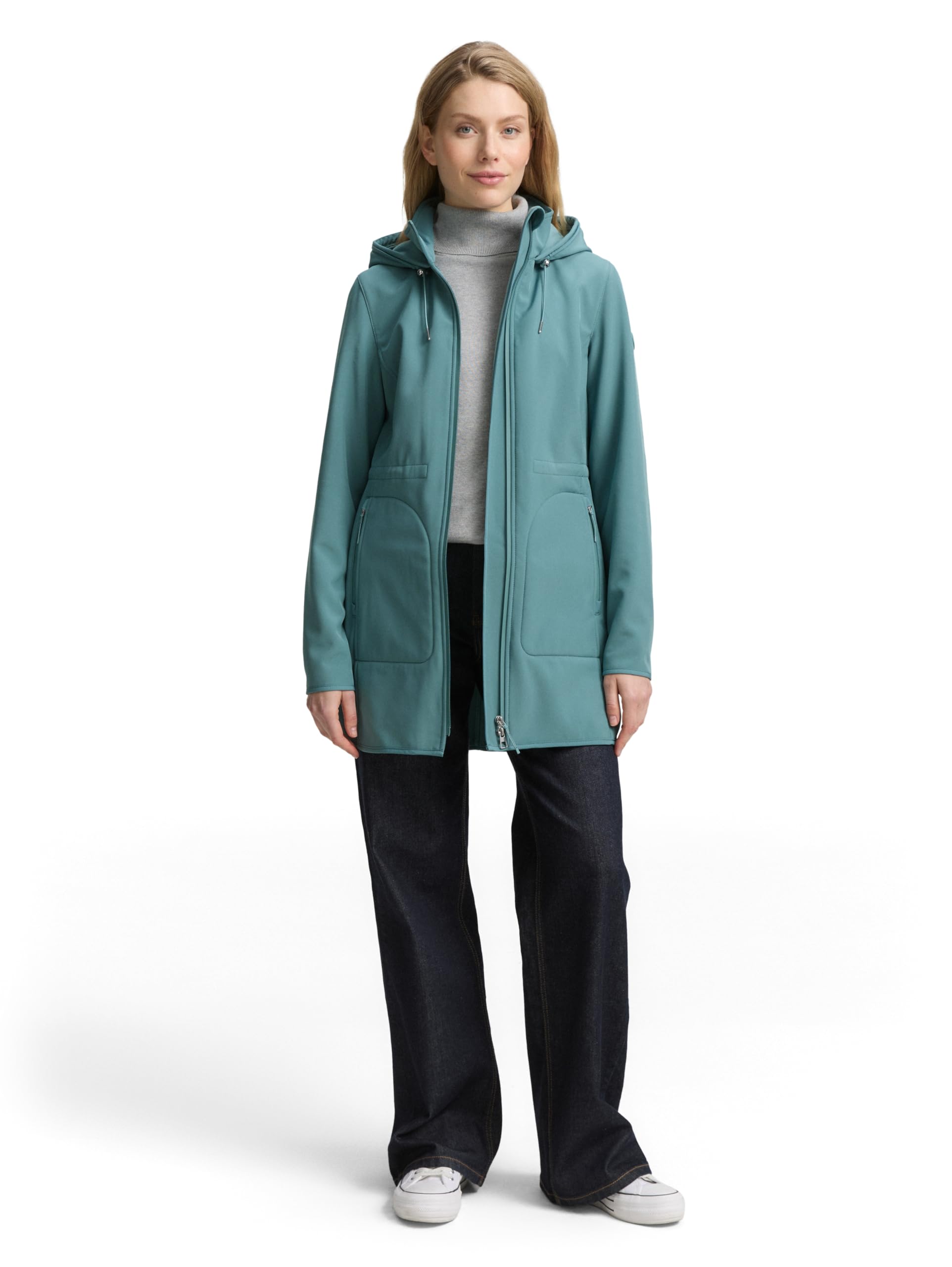 TOM TAILOR Płaszcz damski 1049349, 10697-Sea Pine Green, XL, 10697 - Sea Pine Green, XL