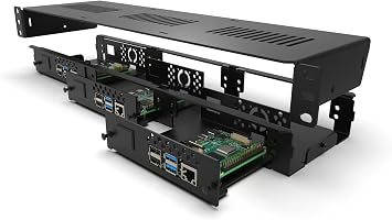 1U Rack Mount Pro Enclosed 3X Raspberry Pi 5 Front Removable