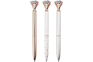 3PCS Ballpoint Pens with Diamond on Top The Perfect Writing Instrument