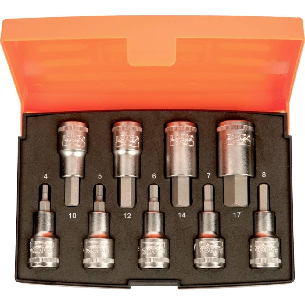 Bahco Colorful S9hex Hex Bit Socket Set 9 Piece | 1/2In Drive Metric Set