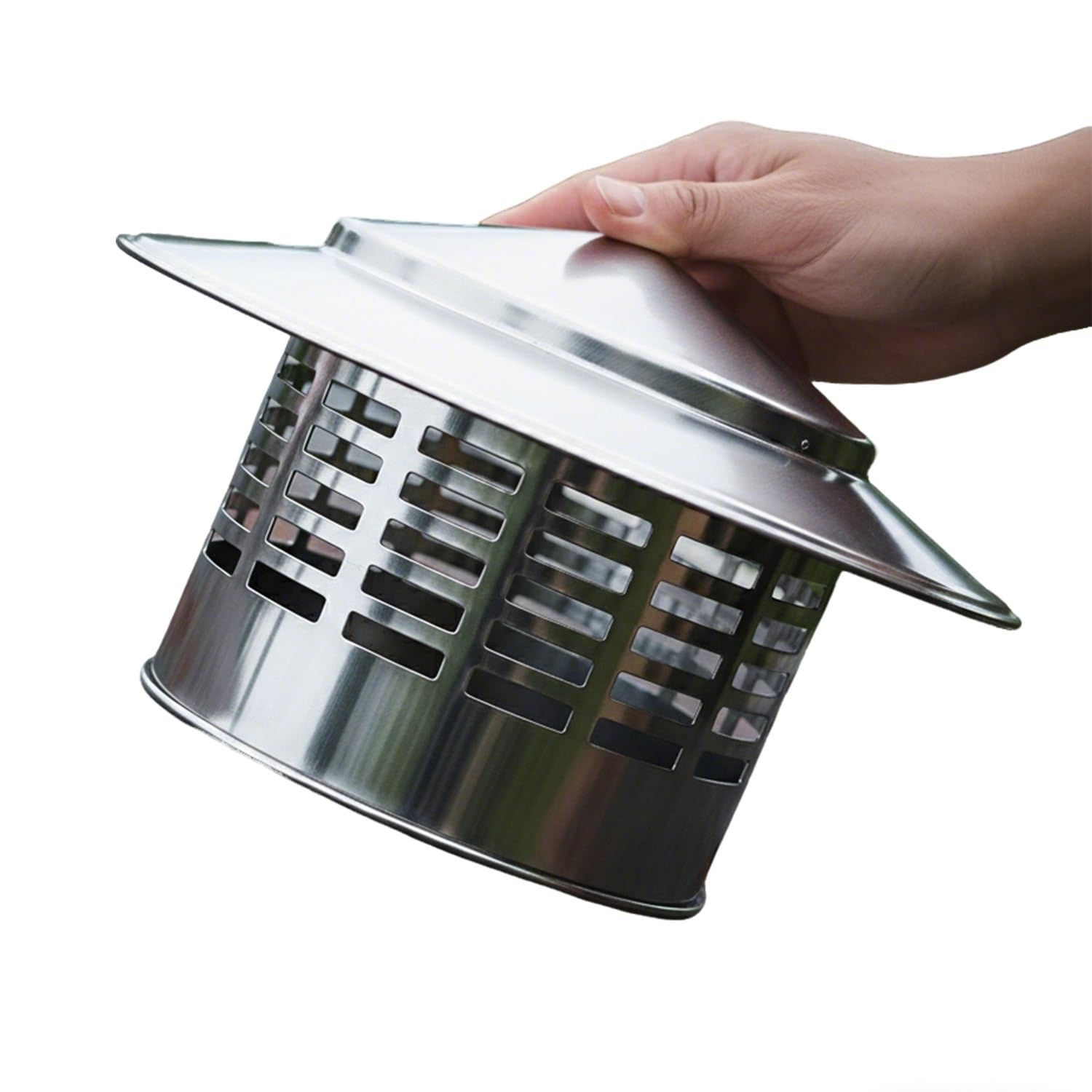 MYXJGNAIY Stainless Steel Chimney Cap Rain, Cone Top Chimney Cover Outside Exhaust Stove Pipe Topper Silver 3in/75mm 4.3in/110mm 9.8in/250mm for Roof Fireplace Flue Vent(7.9in)
